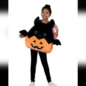 Squishmallow costume Emily black bat in pumpkin jack-o-lantern halloween plush